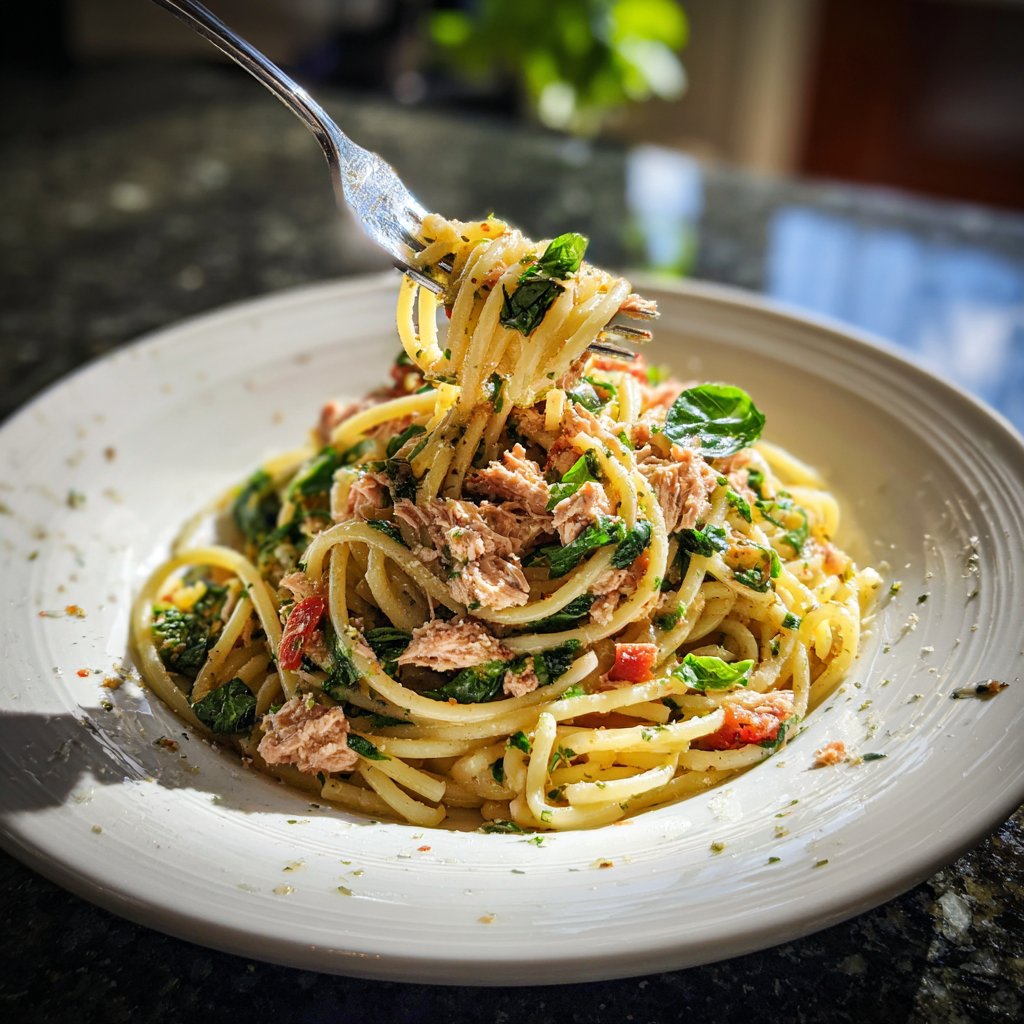 Lemon Basil Tuna Pasta
