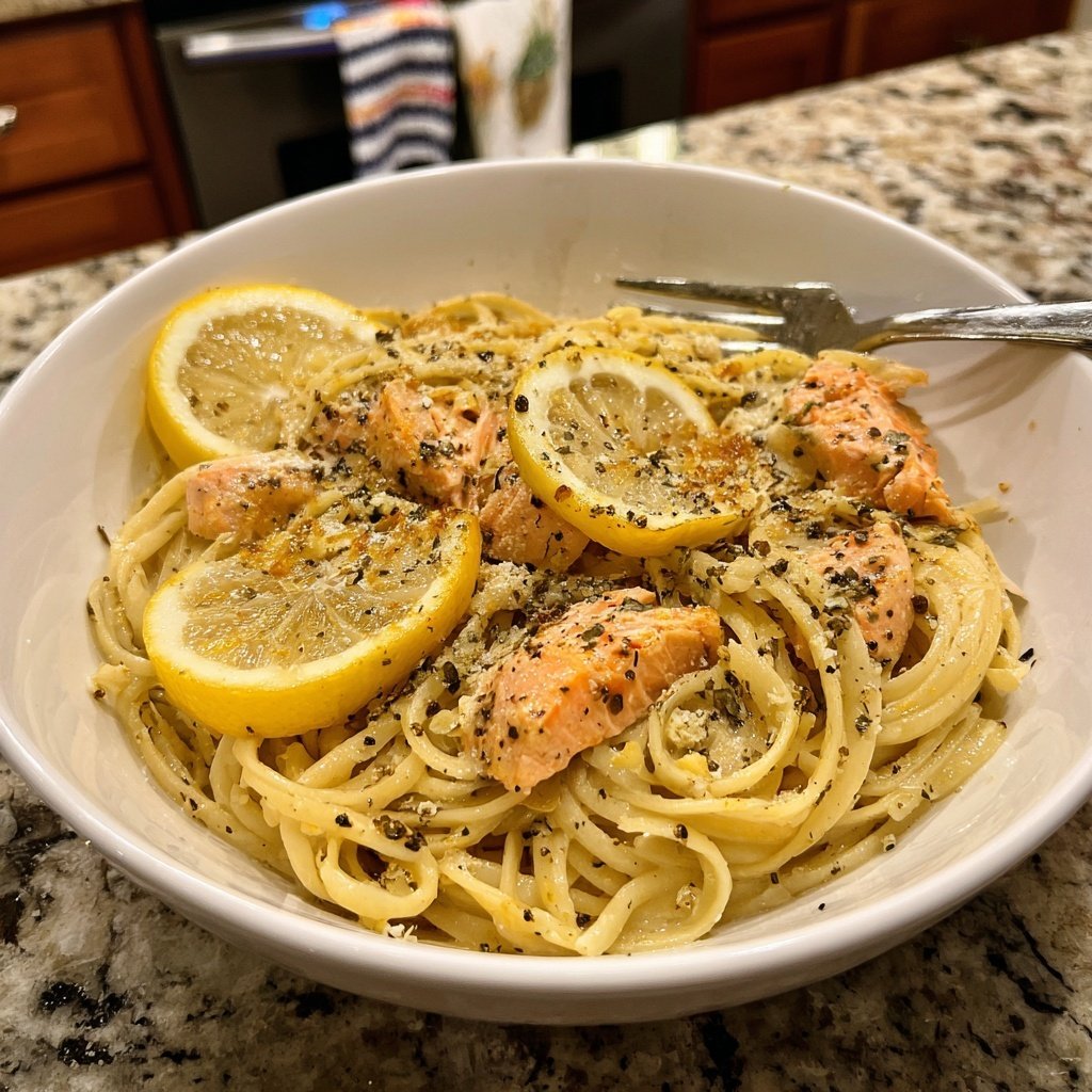 Lemon Pepper Salmon Pasta