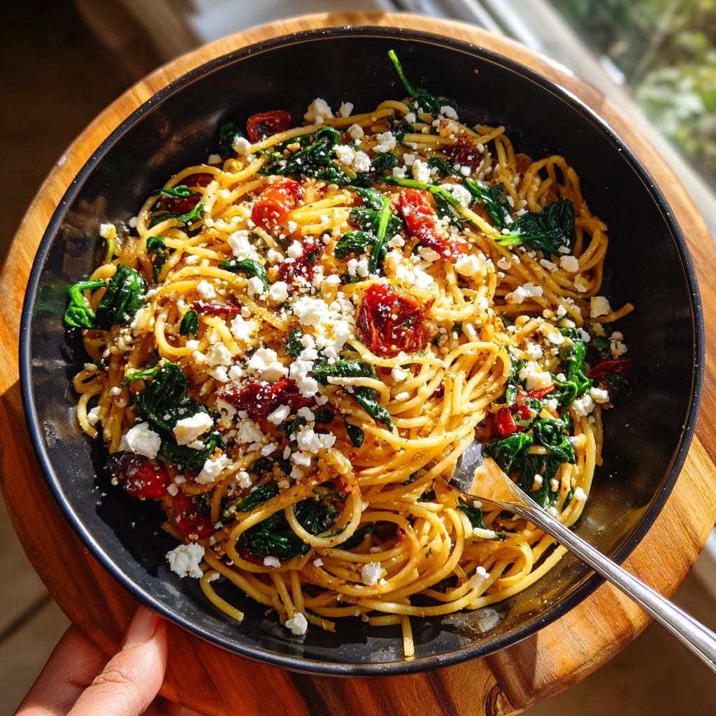 Seasonal Spinach and Feta Pasta