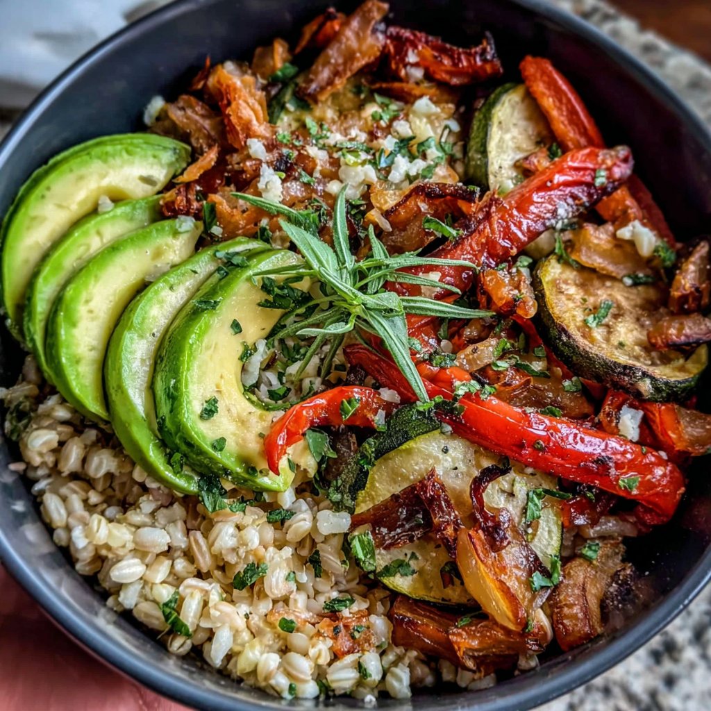 Roasted Vegetable Spring Grain Bowl