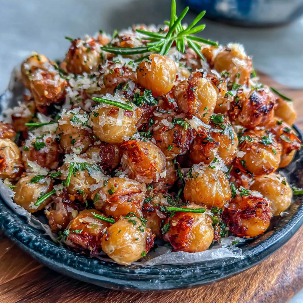 Garlic Roasted Chickpeas Snack